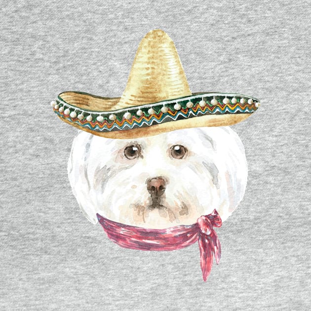 Mexican White Terrier Watercolor by LaarniGallery